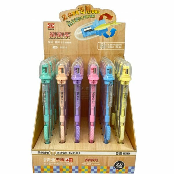 Lápiz Portaminas 2.0mm HB con Sacapuntas (Elige Color)