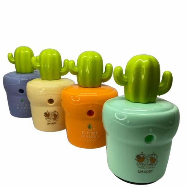 Sacapuntas Plástico con Deposito Cactus (Elige Color)