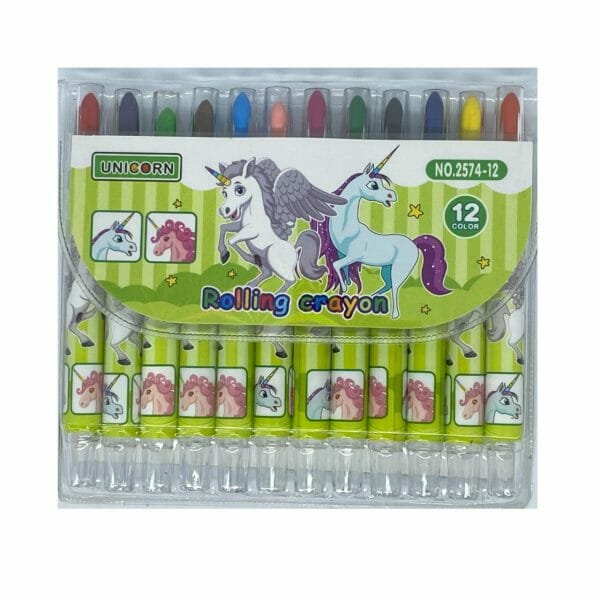 Set de 12 Crayones de Cera Retráctil Unicornio