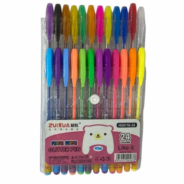 Set de 24 Lápices Tinta Gel Tonos Glitter