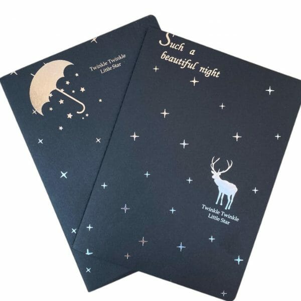 Libreta 28 Hojas Negras Lisas Beautiful Night (Elige Diseño)