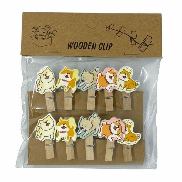 Set de 10 Clips de Madera Decorativo Perritos