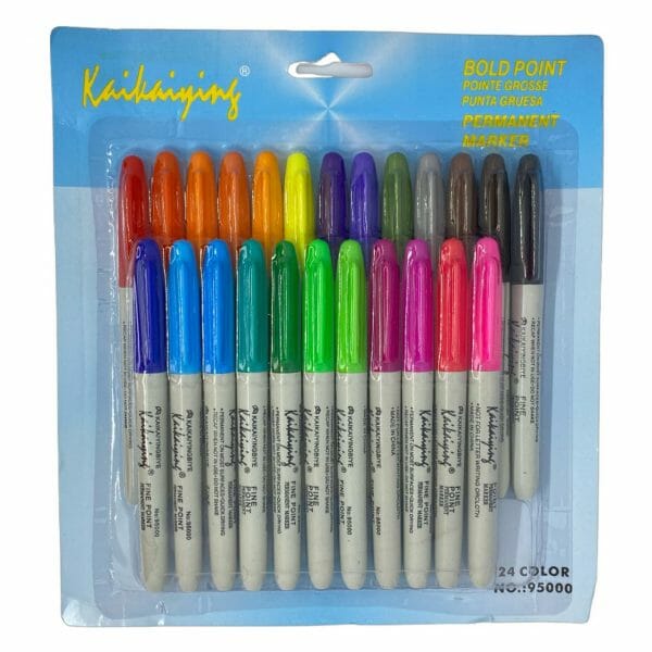 Set de 24 Marcadores Permanentes Punta Gruesa