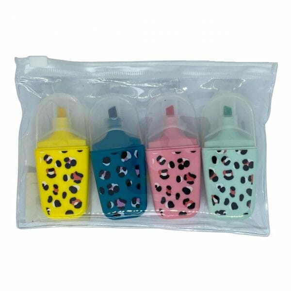 Set de 4 Destacadores Animal Print