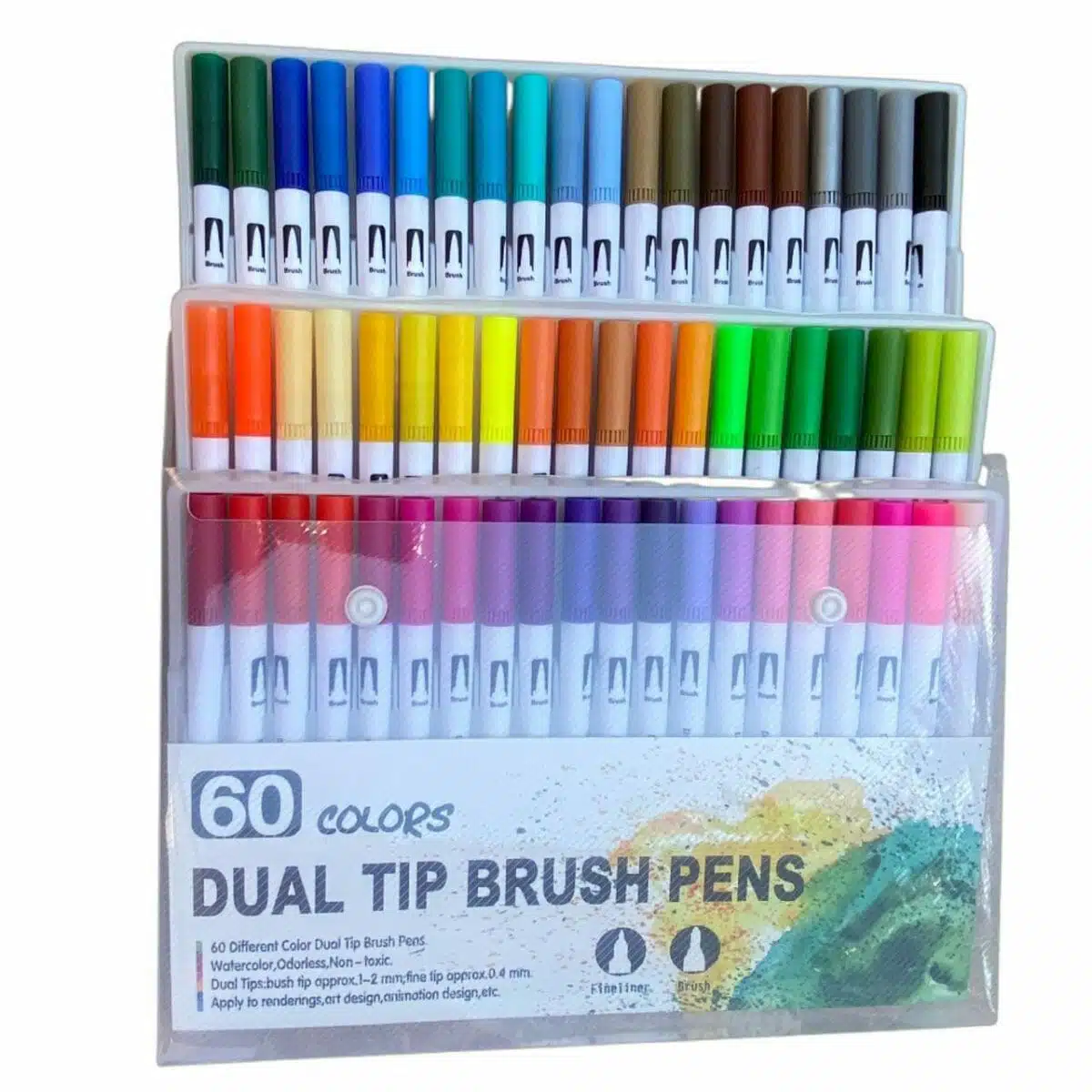 Set de 60 Lápices Punta Pincel y Marcador - Imagen 2