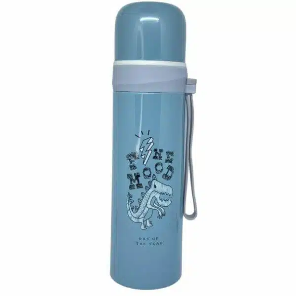 Termo de Acero Inoxidable 500ml para Líquidos Dinosaurio Celeste