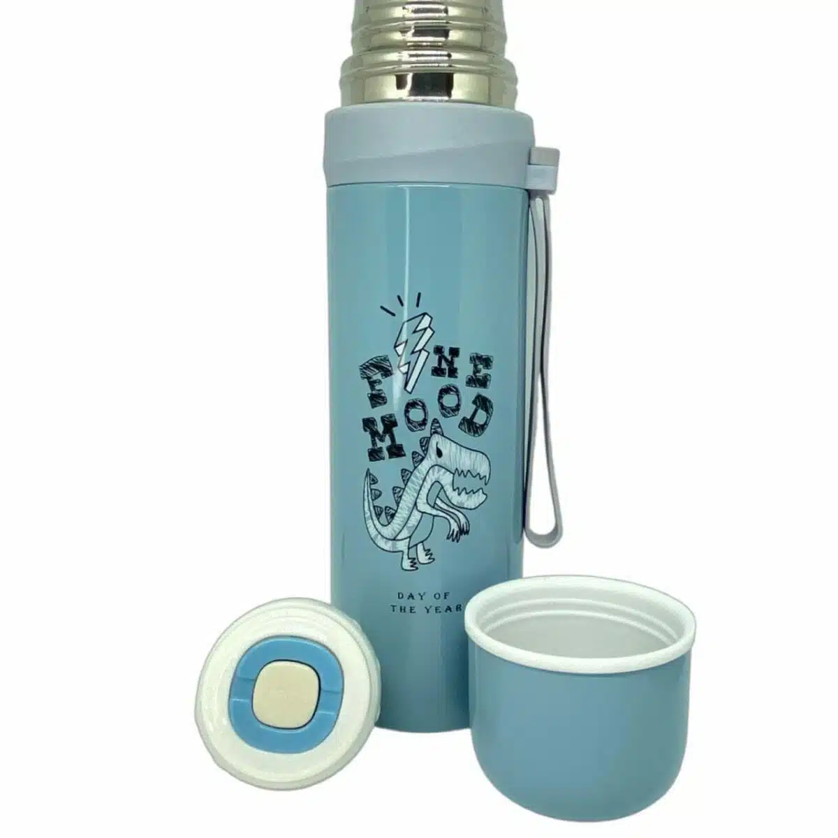 Termo de Acero Inoxidable 500ml para Líquidos Dinosaurio Celeste - Imagen 2
