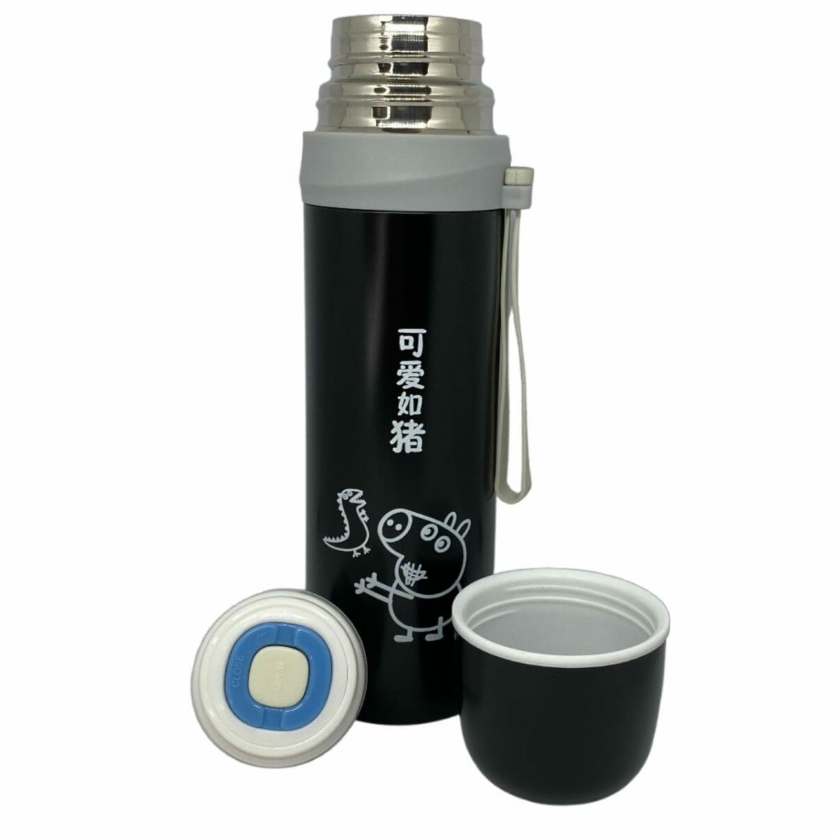 Termo de Acero Inoxidable 500ml para Líquidos George Peppa Pig Negro - Imagen 2