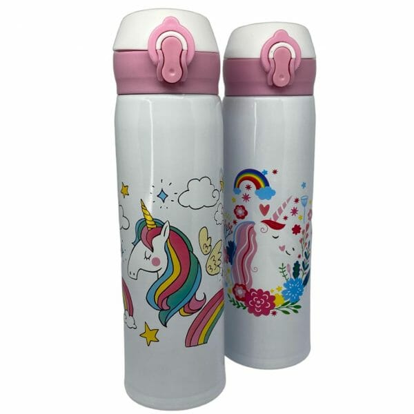 Termo de Acero Inoxidable Tipo Botella 500ml para Líquidos Unicornio (Elige Diseño)