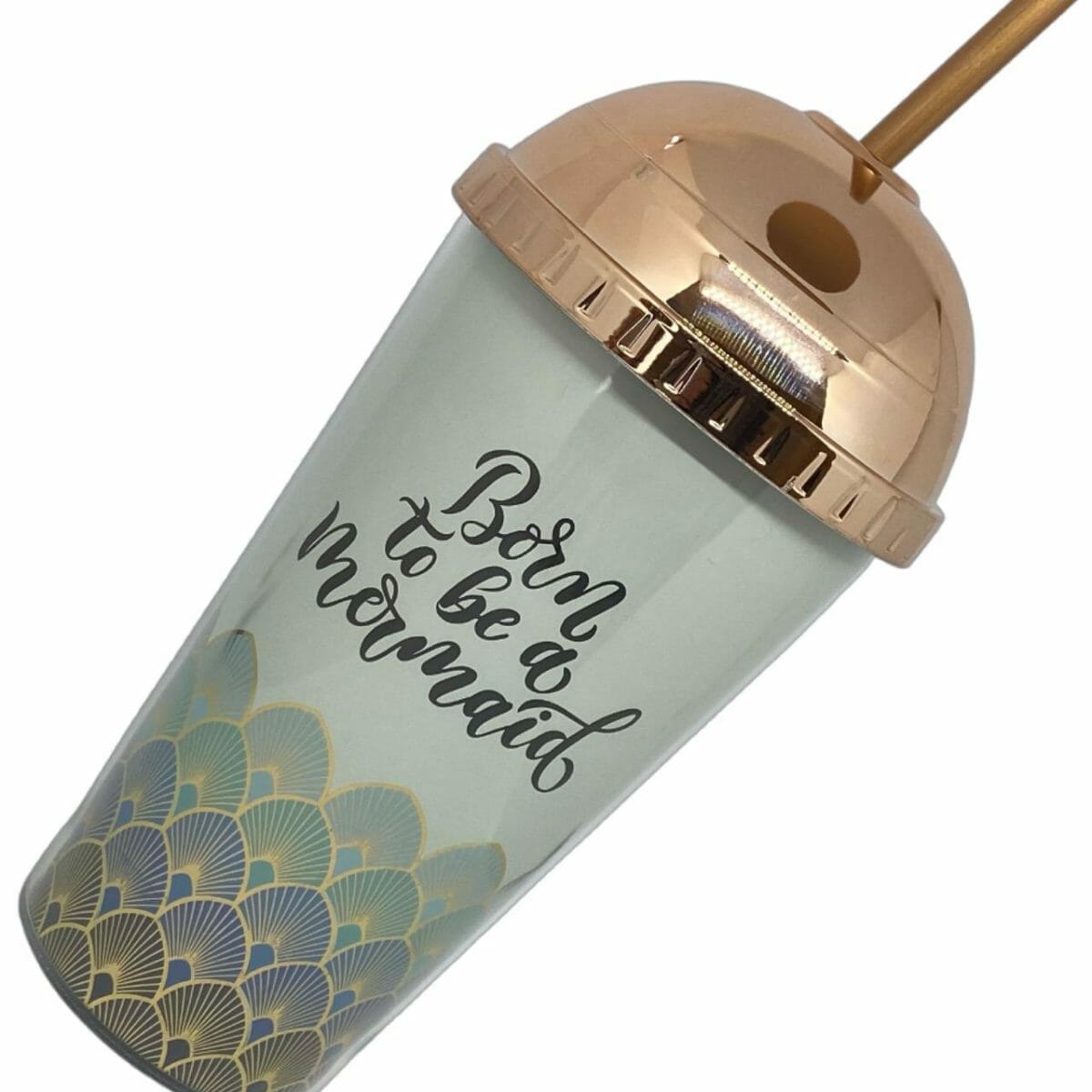 Vaso Acrílico 450ml Nacida para ser Sirena con Tapa y Bombilla - Imagen 2