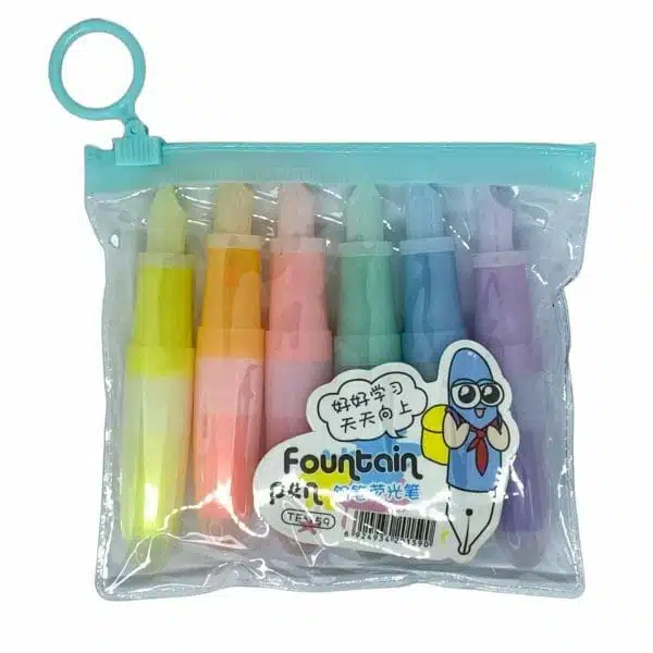 Set de 6 Destacadores Forma de Pluma