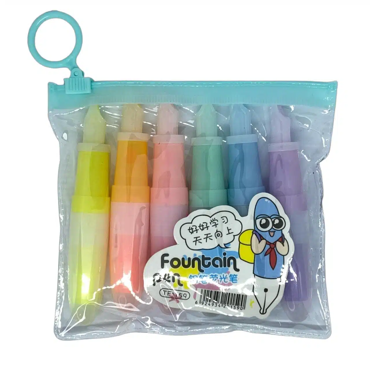 Set de 6 Destacadores Forma de Pluma - Imagen 1