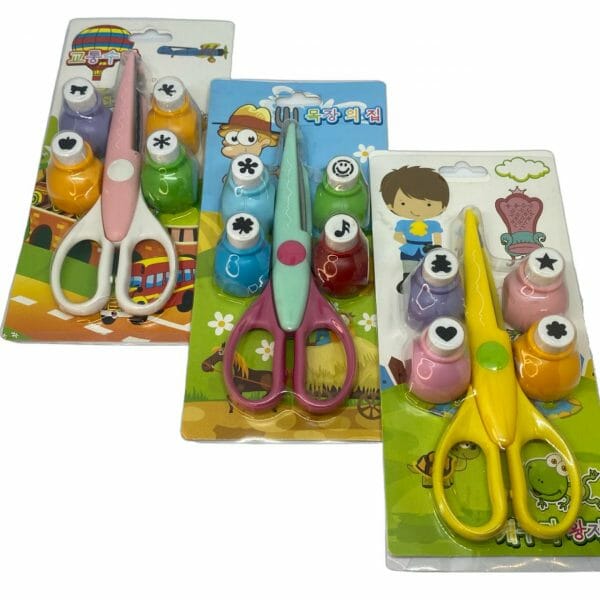 Tijera Dentada Decorativa + 4 Perforadoras (Elige Diseño)