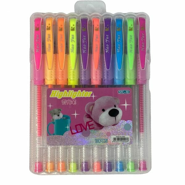 Set de 10 Lápices Tinta Gel Tonos Neón