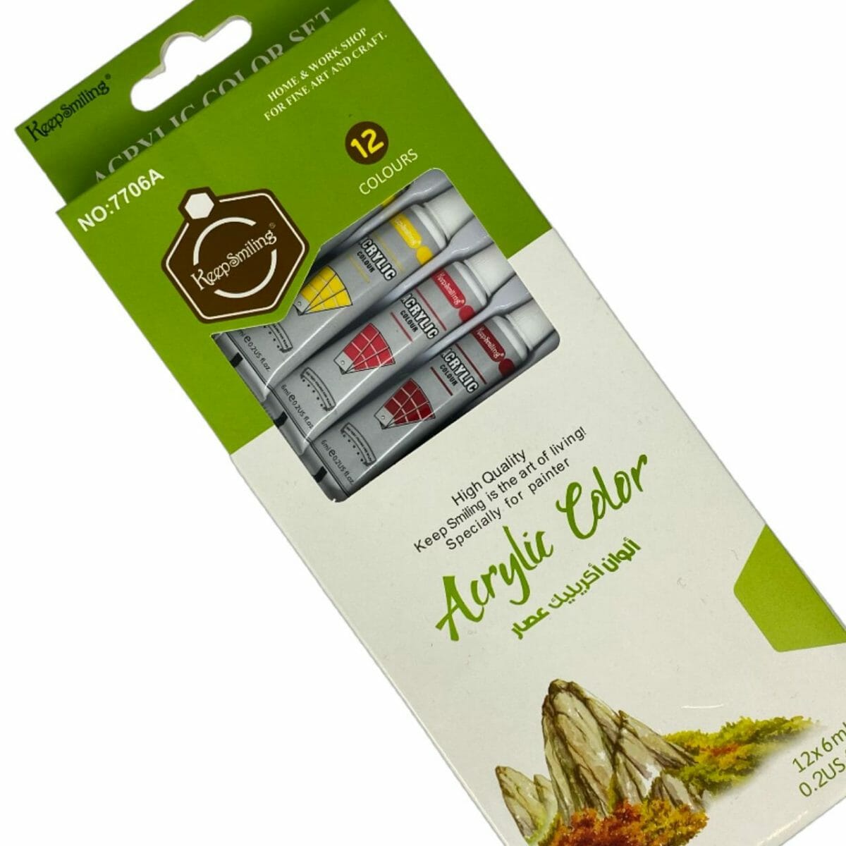 5690161607375 Set de 12 Pinturas 6ml Acrílicas KeepSmiling - Imagen 1