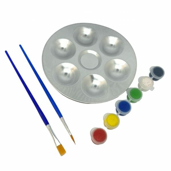 Set de 6 Temperas + Pinceles + Mezclador