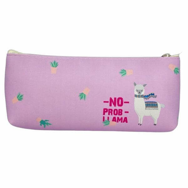 Estuche Rosado con Cierre No Prob Llama