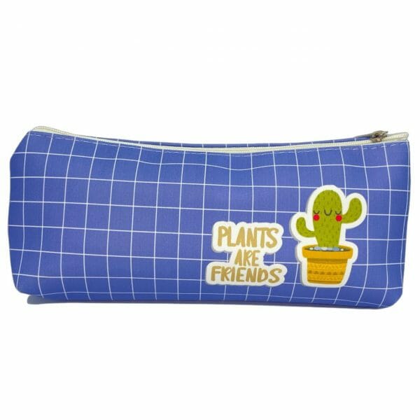 Estuche Azul con Cierre Plants Are Friends Cactus