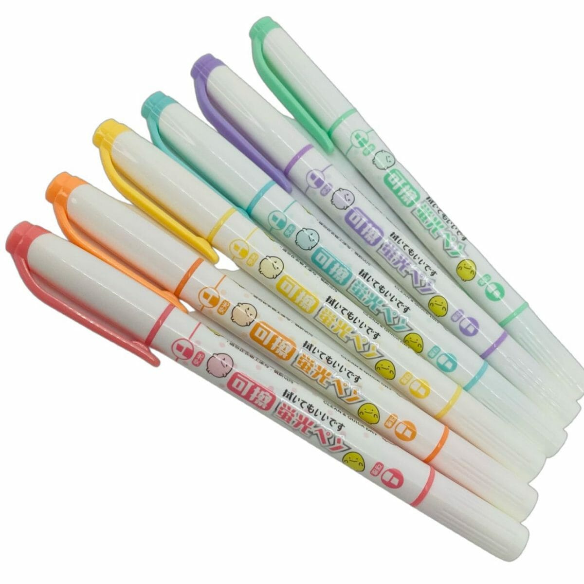 Set de 6 Destacadores Borrables Diseño de Huevitos - Imagen 2