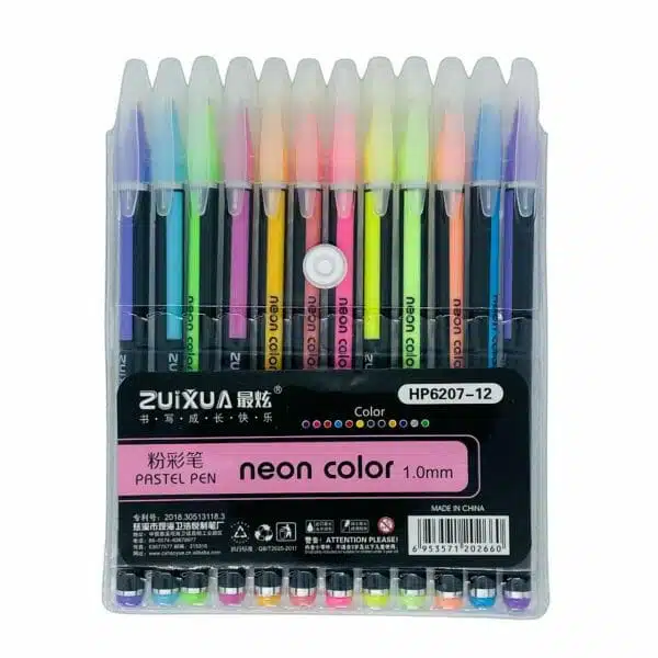 Set de 12 Lápices Tinta Gel 1.0mm Tonos Pasteles
