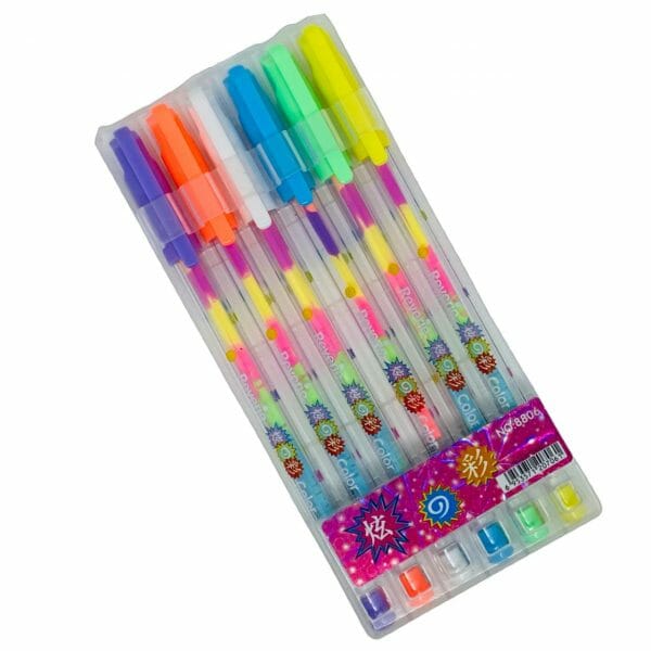 Set de 6 Lápices Tinta Gel Multicolor 0.8mm