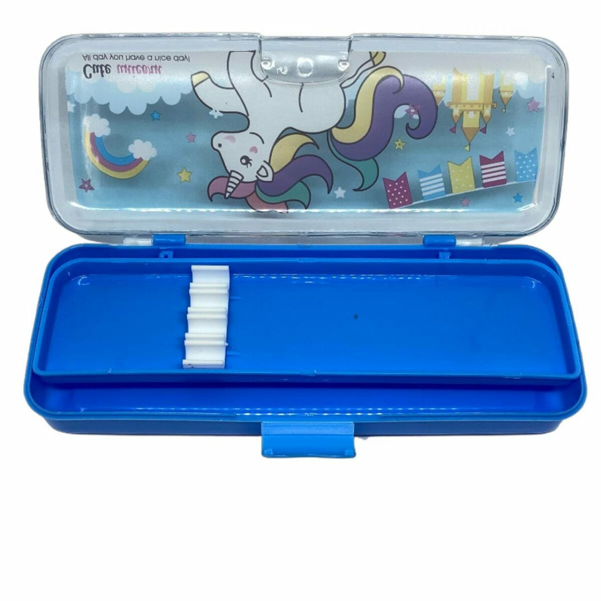Estuche Plástico Azul Cute Unicorn - Imagen 2