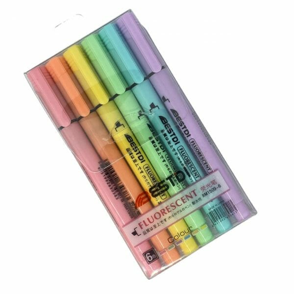 Set de 6 Destacadores Tonos Pasteles Bestdi