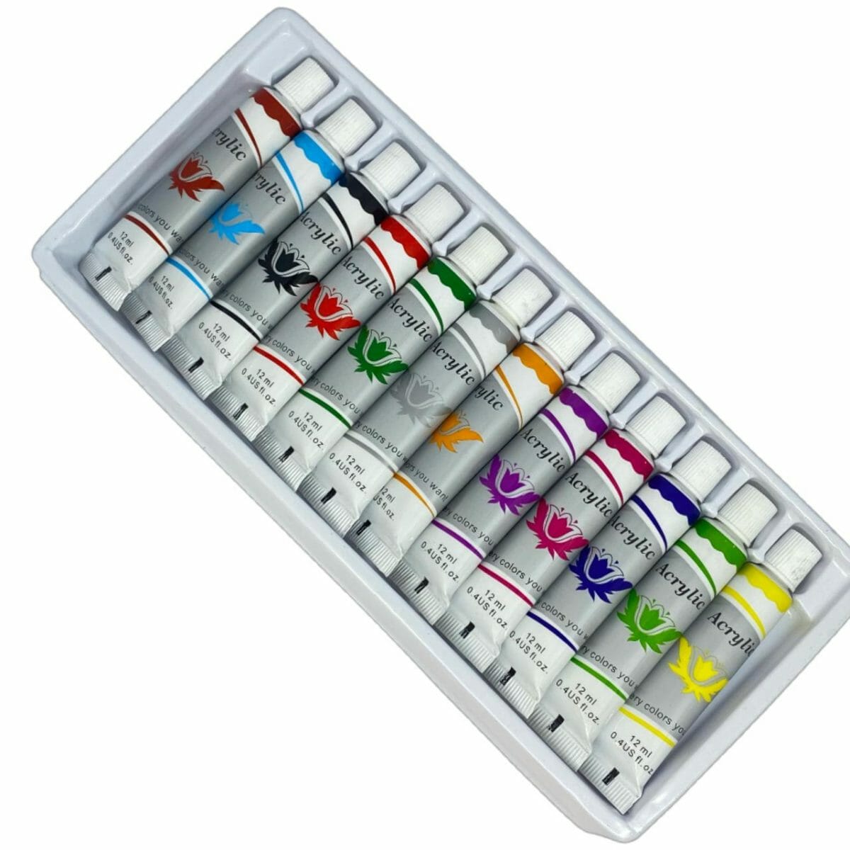 Set de 12 Pinturas 12ml Acrílicas Qian Se Baby - Imagen 2