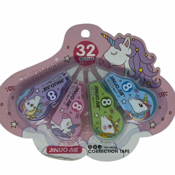 Set de 4 Correctores Tipo Cinta Unicornio