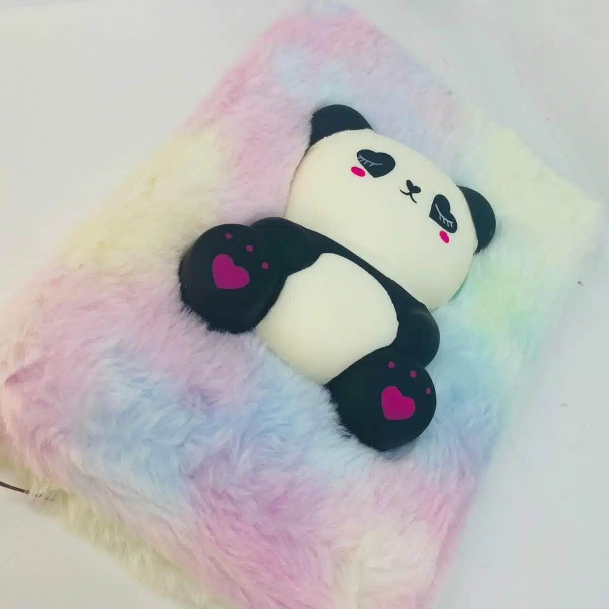 Libreta 80 Hojas Línea Horizontal Peluda con Squishy Panda - Imagen 2