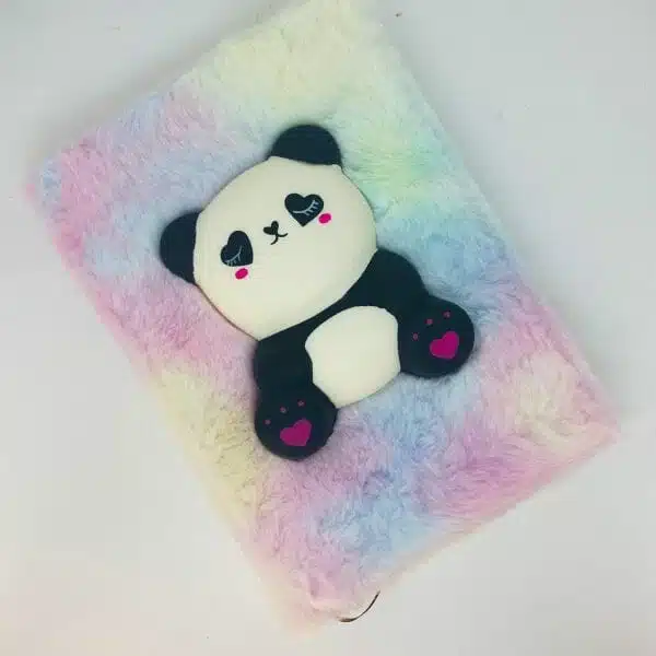 Libreta 80 Hojas Línea Horizontal Peluda con Squishy Panda