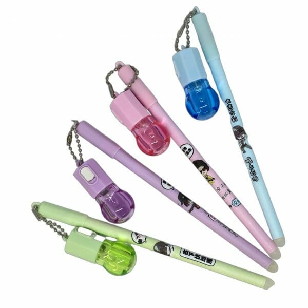 Lápiz Tinta Gel Negro con Linterna (Elige Color)