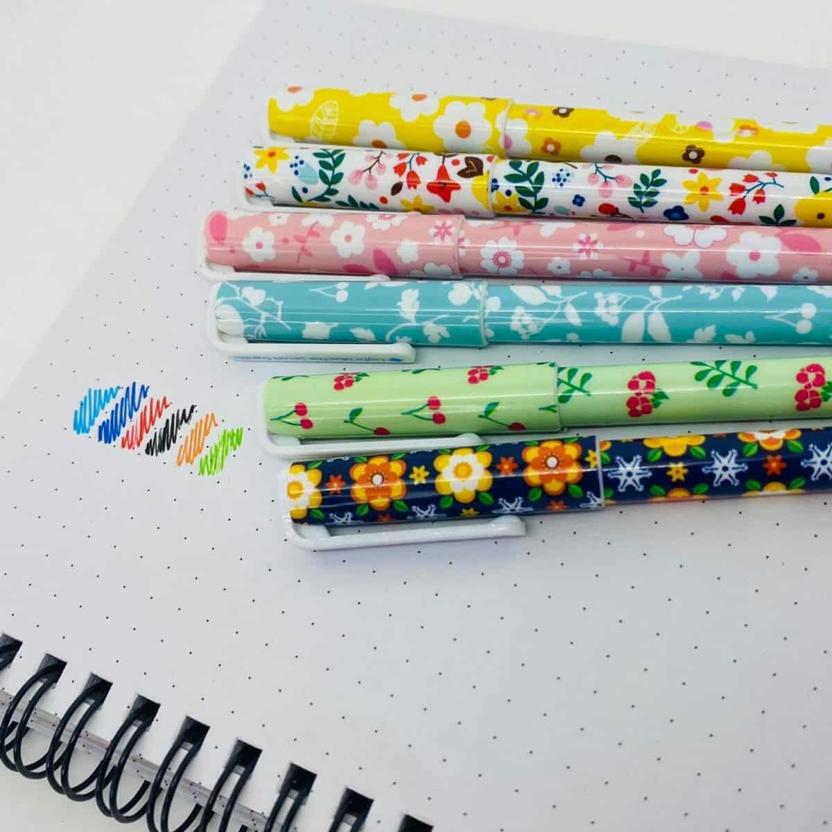 Set de 6 Lápices Tinta Gel Beautiful Life Flores - Imagen 3