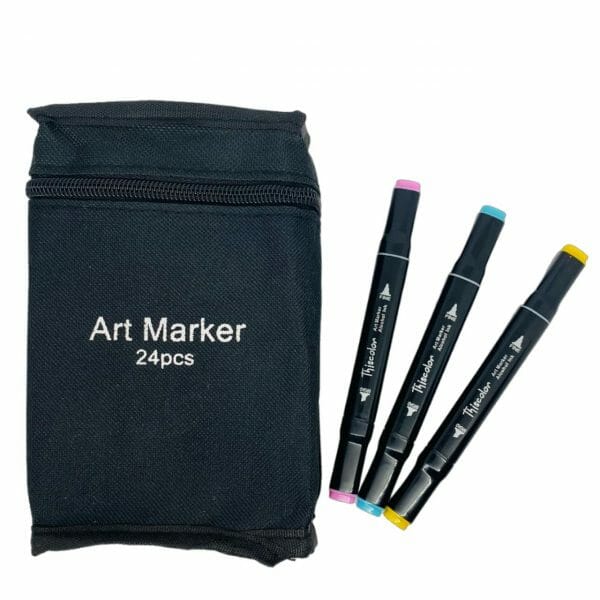 Set de 24 Marcadores Permanentes Doble Punta