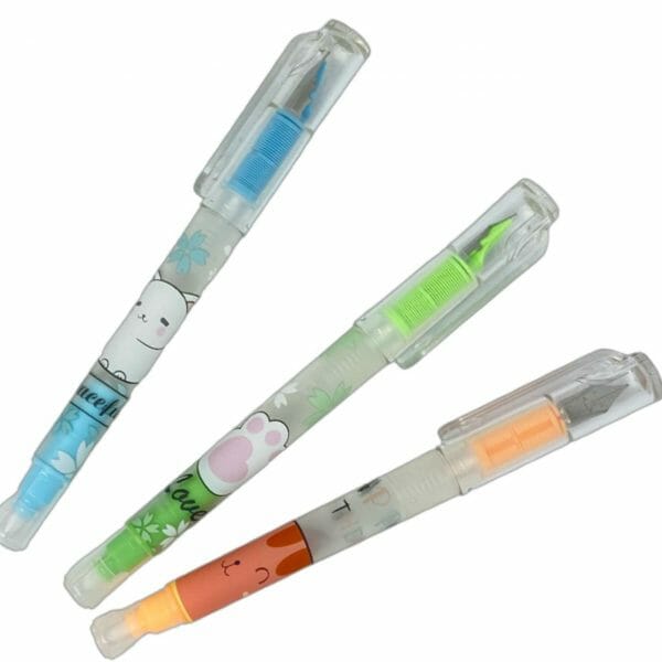 Pluma Tinta Azul Borrable Recambiable Animales (Elige Color)