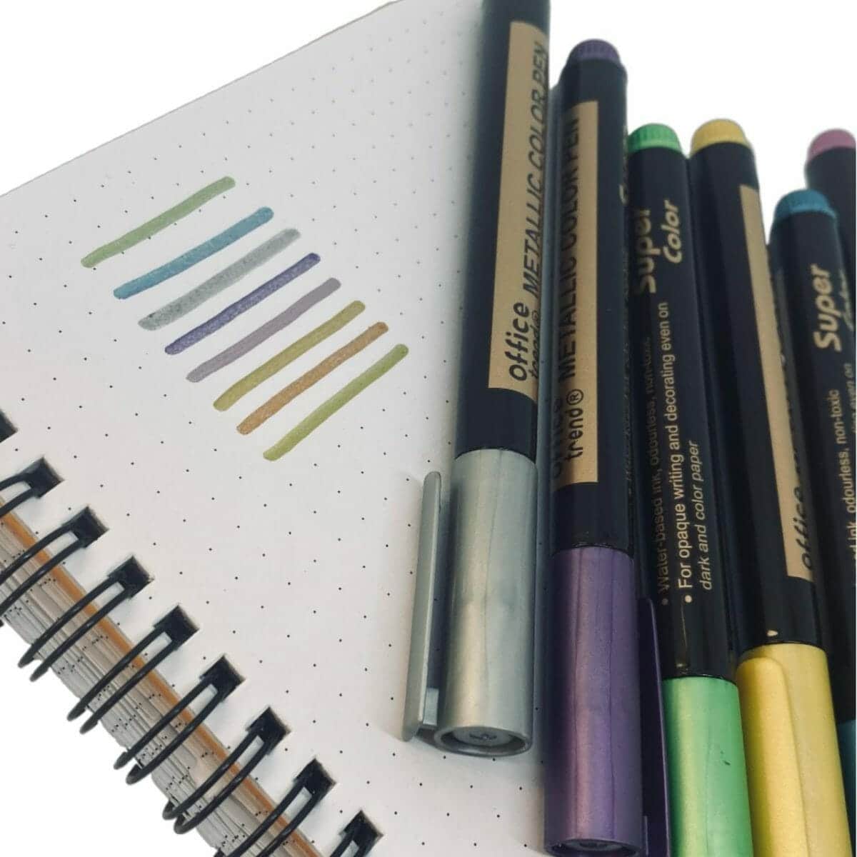 6957374730061_4 Set de 8 Marcadores a Base de Agua Tonos Metálicos - Imagen 4