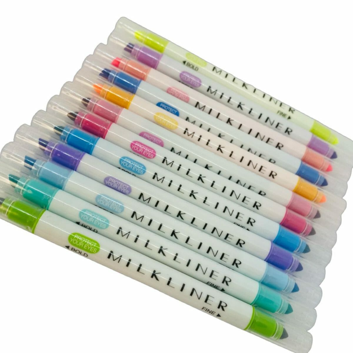 Set de 12 Destacadores Doble Punta Tonos Pasteles Milkliner - Imagen 2