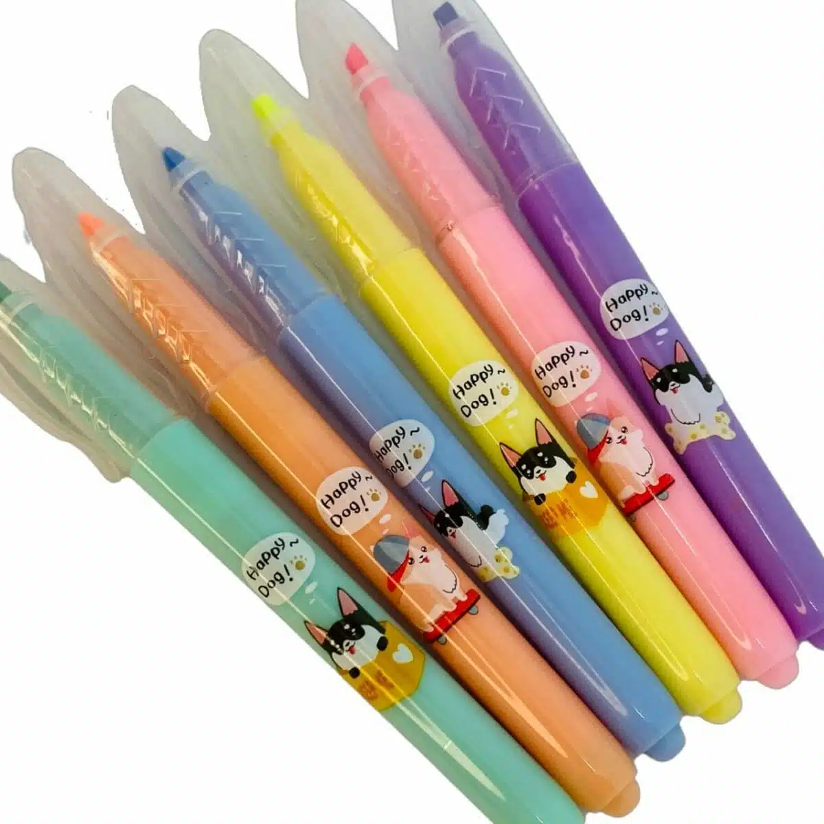 Set de 6 destacadores Tonos Fluorescentes Happy Dog - Imagen 2