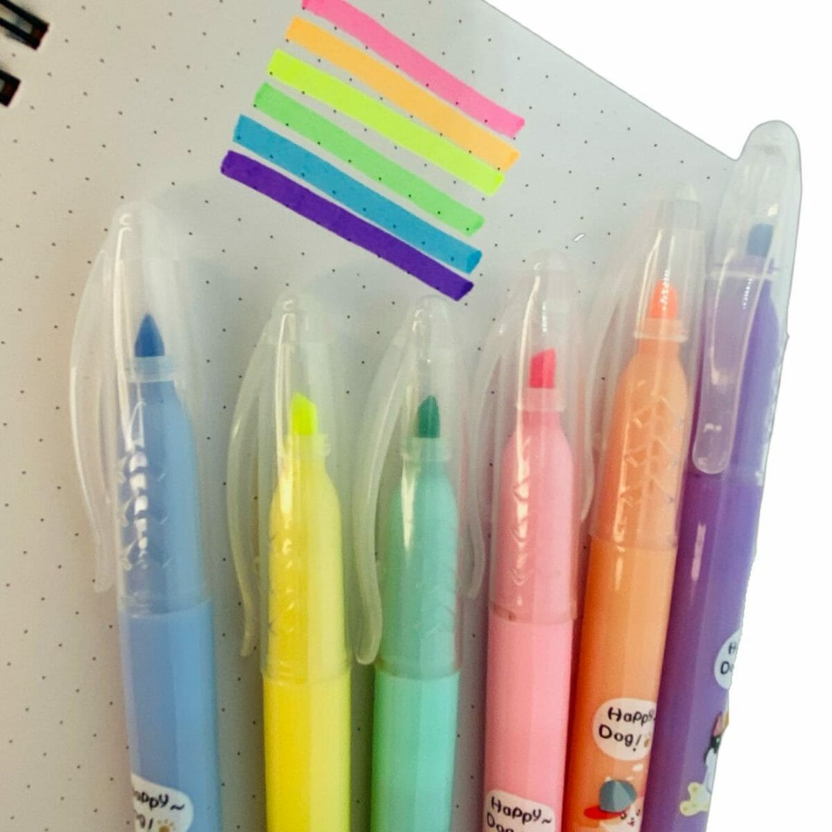 Set de 6 destacadores Tonos Fluorescentes Happy Dog - Imagen 3