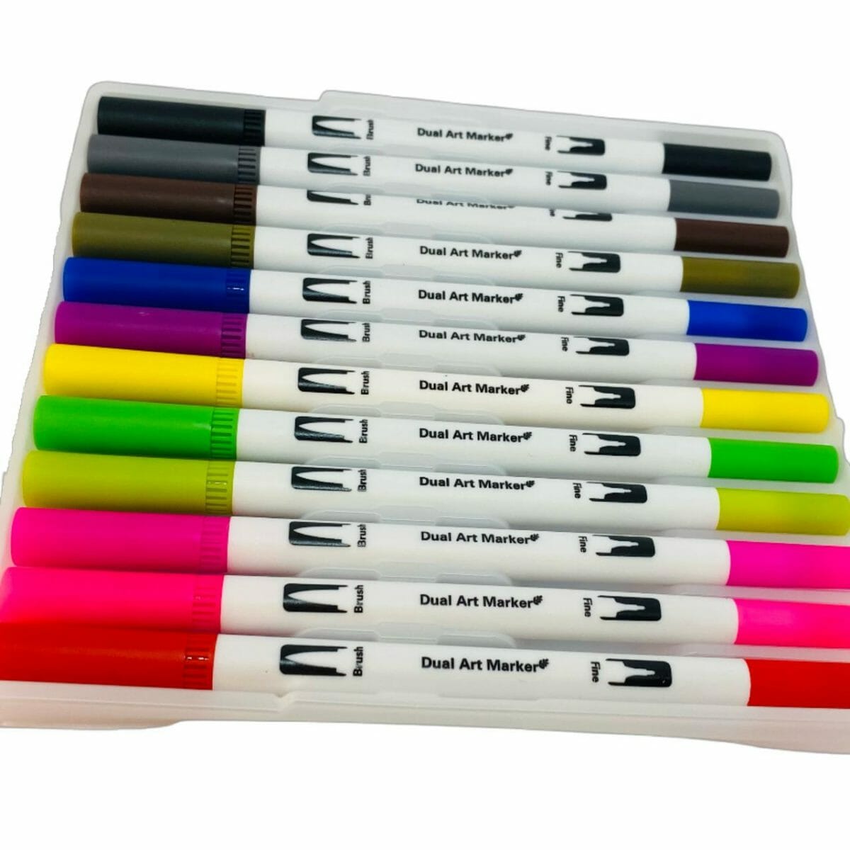 Set de 12 Lápices Punta Pincel y Marcador - Imagen 2