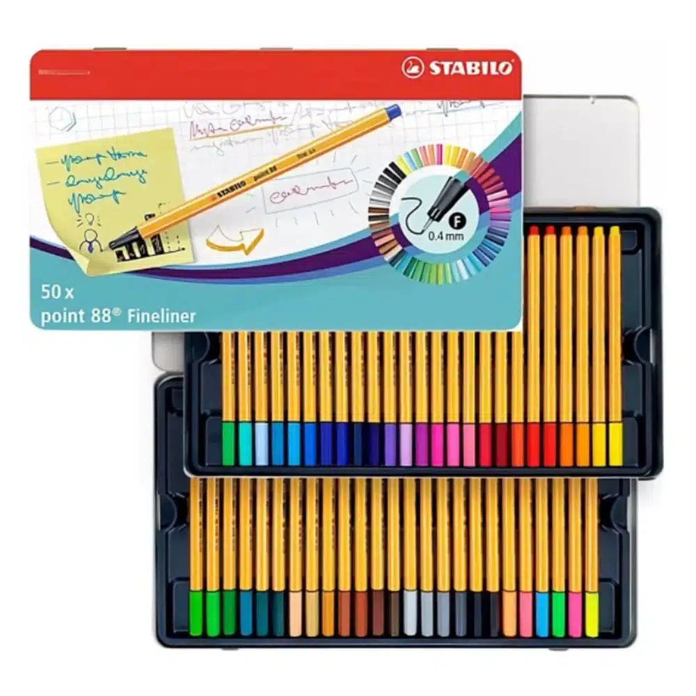 Set de 50 Tiralíneas Stabilo Point 88 Caja Metálica - Imagen 2
