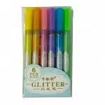 Set de 6 Marcadores Punta Redonda Tonalidad Glitter