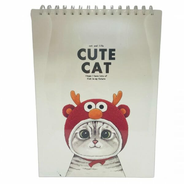 Croquera 50 Hojas Lisas de 110 Gsm Color Marfil Modelo Cute Cat Rojo