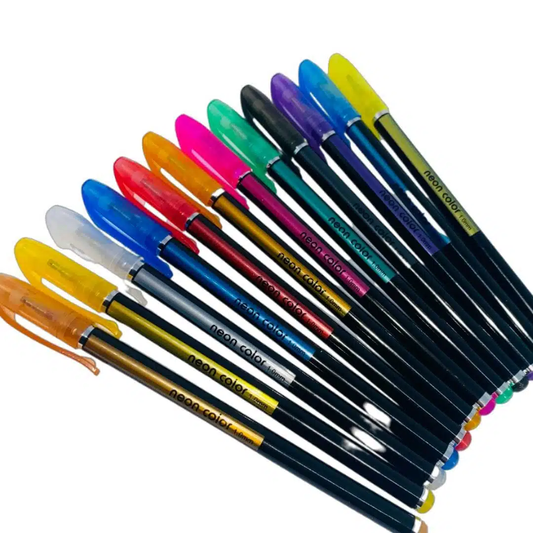 Set de 12 Lápices Tinta Gel 1.0mm Tonos Glitter - Imagen 2