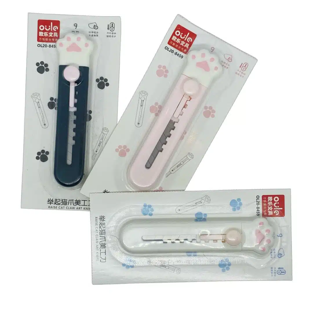 Cuchillo Cartonero Mini Diseño de Garrita de Gato (Elige Color) - Imagen 1