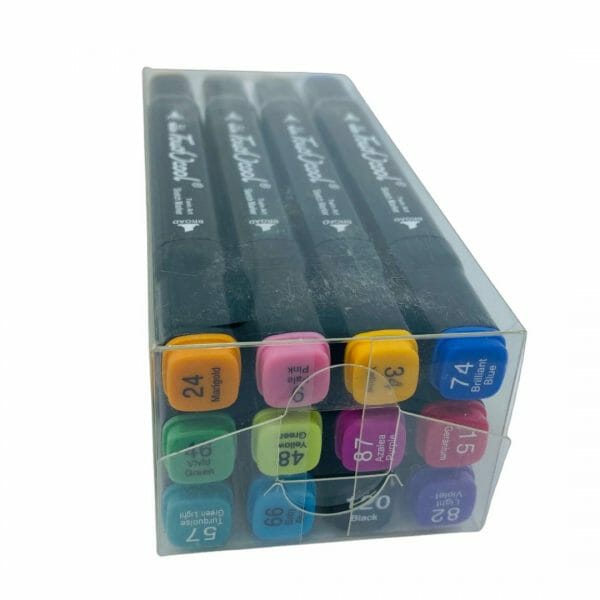 Set de 12 Marcadores Permanentes Doble Punta
