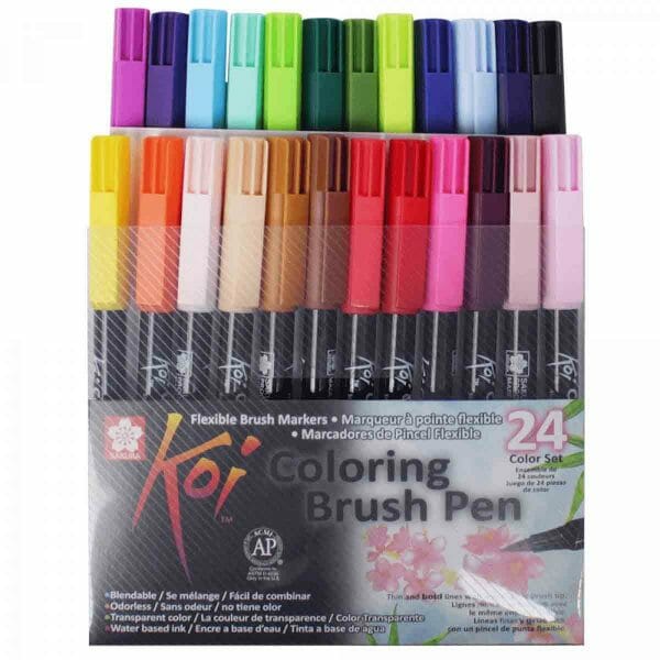 Set de 24 Lápices Punta Pincel Sakura Koi