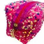 Estuche Rosado Lentejuelas Rosadas con Cierre Tirador - Imagen 3