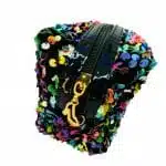 Estuche Negro Lentejuelas de Colores con Cierre Tirador - Imagen 3