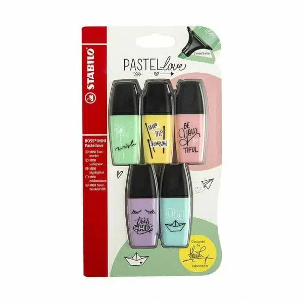Set de 5 Destacadores Stabilo Boss Mini Pastellove